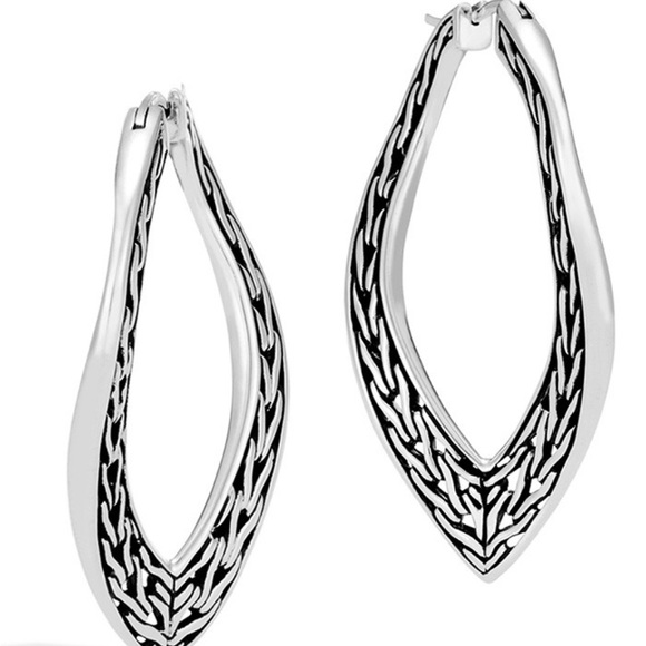 JOHN HARDY
Classic Chain Silver Large Wave Hoop Earrings - Picture 3 of 4